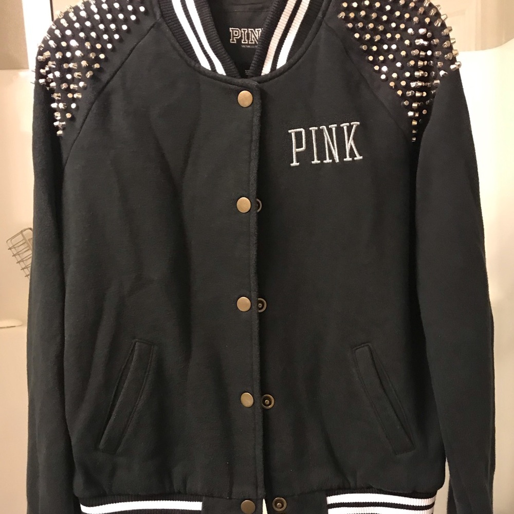 Limited edition PINK studded varsity jacket